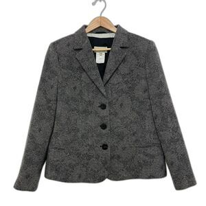 Vintage Louis Feraud Black Shade Tweed Virgin Wool Classic Luxury Blazer XL